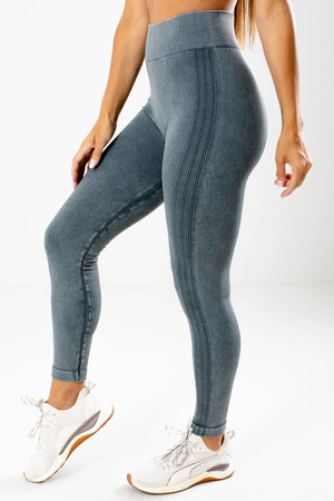 Blue High Waisted Boutique Active Leggings for Women