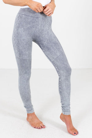 Charcoal Gray Mineral Wash Boutique Active Leggings for Women