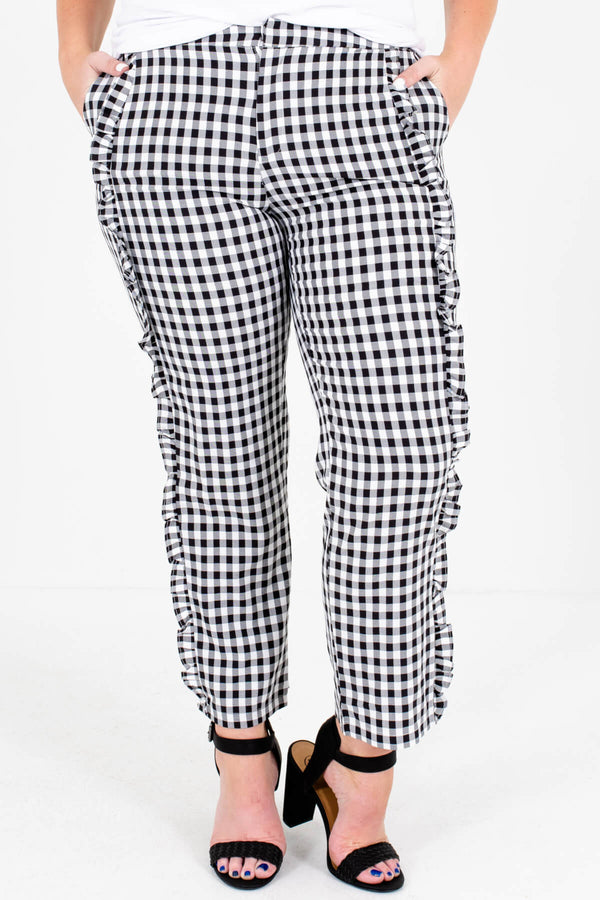 Checkered Pants + Perfecto Jacket | Dressy casual outfits, Pants outfit  work, Black and white checkered pants outfit