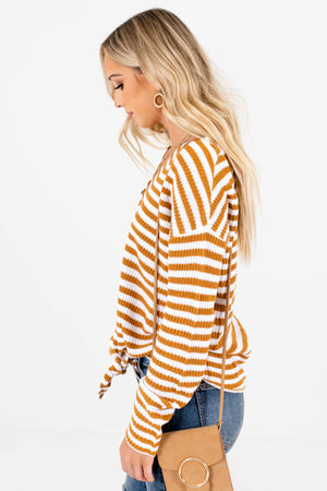 Women's Rust Orange High-Quality Knit Material Boutique Top