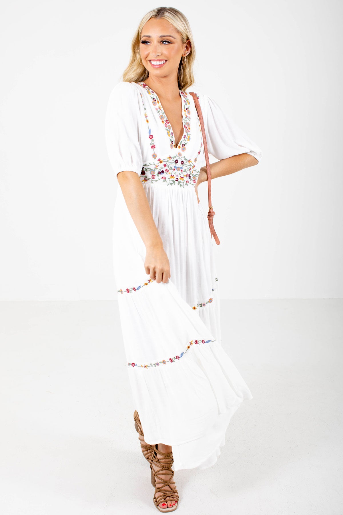 White Cute and Comfortable Boutique Maxi Dresses for Women