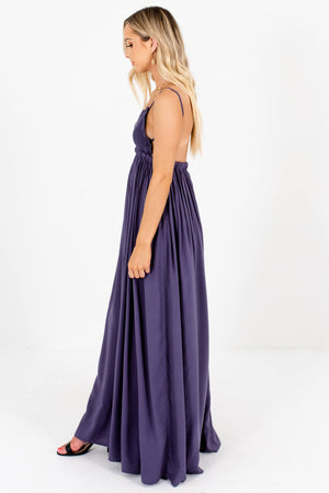 Dark Slate Purple Open Back Maxi Dresses Affordable Boutique