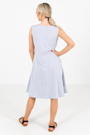 Heather Gray Cute and Comfortable Boutique Knee-Length Dresses for Women