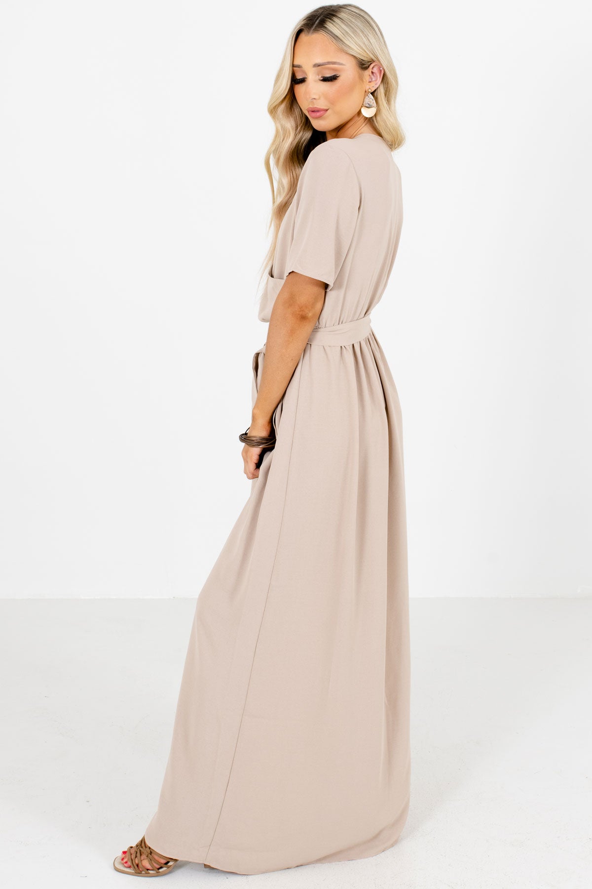 Tan Cute and Comfortable Boutique Maxi Dresses for Women