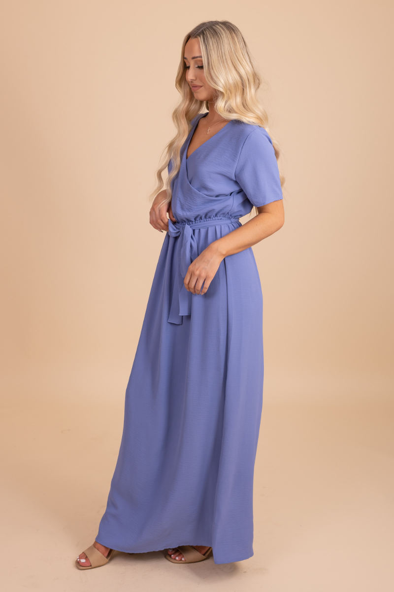 boutique women's blue maxi dress for special occasions