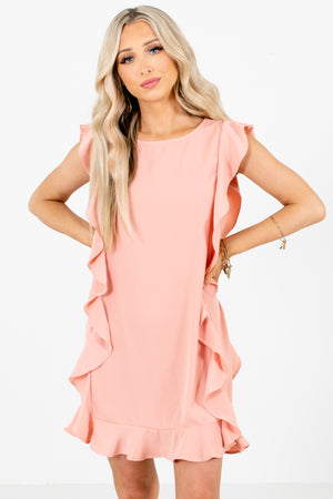 Pink Ruffled Boutique Mini Dresses for Women