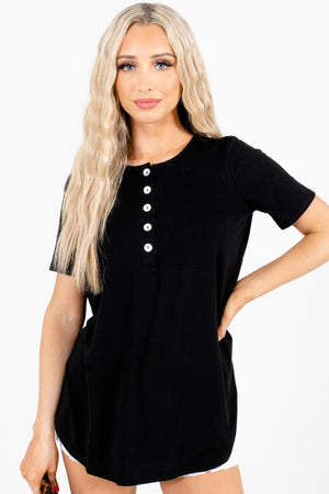 Black Casual Everyday Boutique Tops for Women