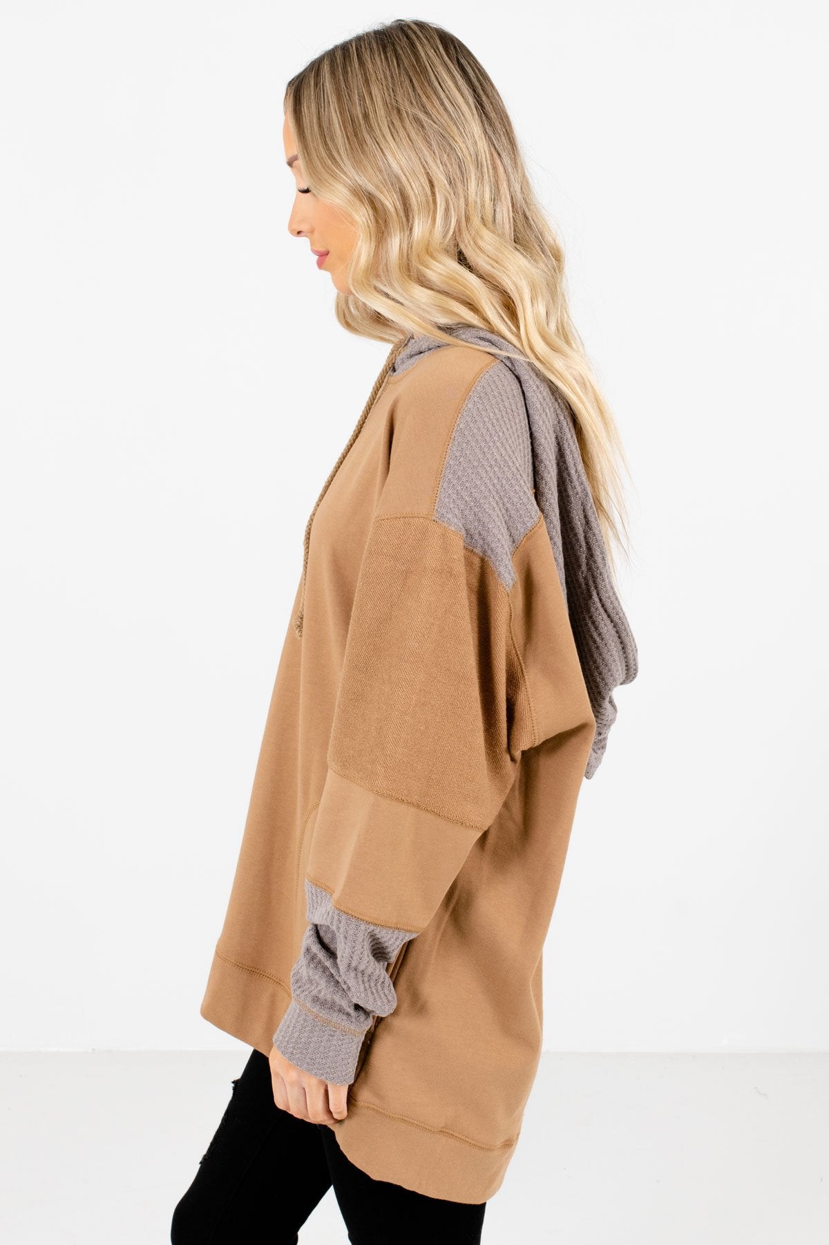 Muted Orange Thick, High-Quality Material Boutique Hoodies for Women