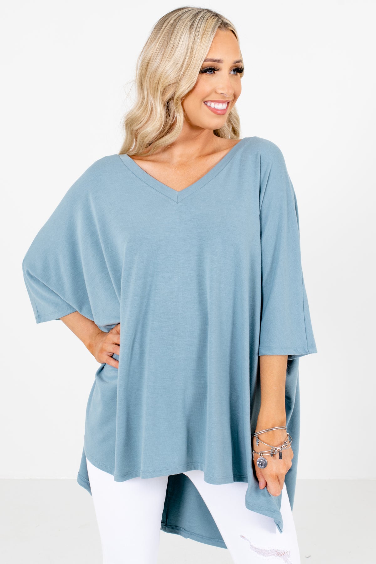 Blue Cute and Comfortable Boutique Tops for Women