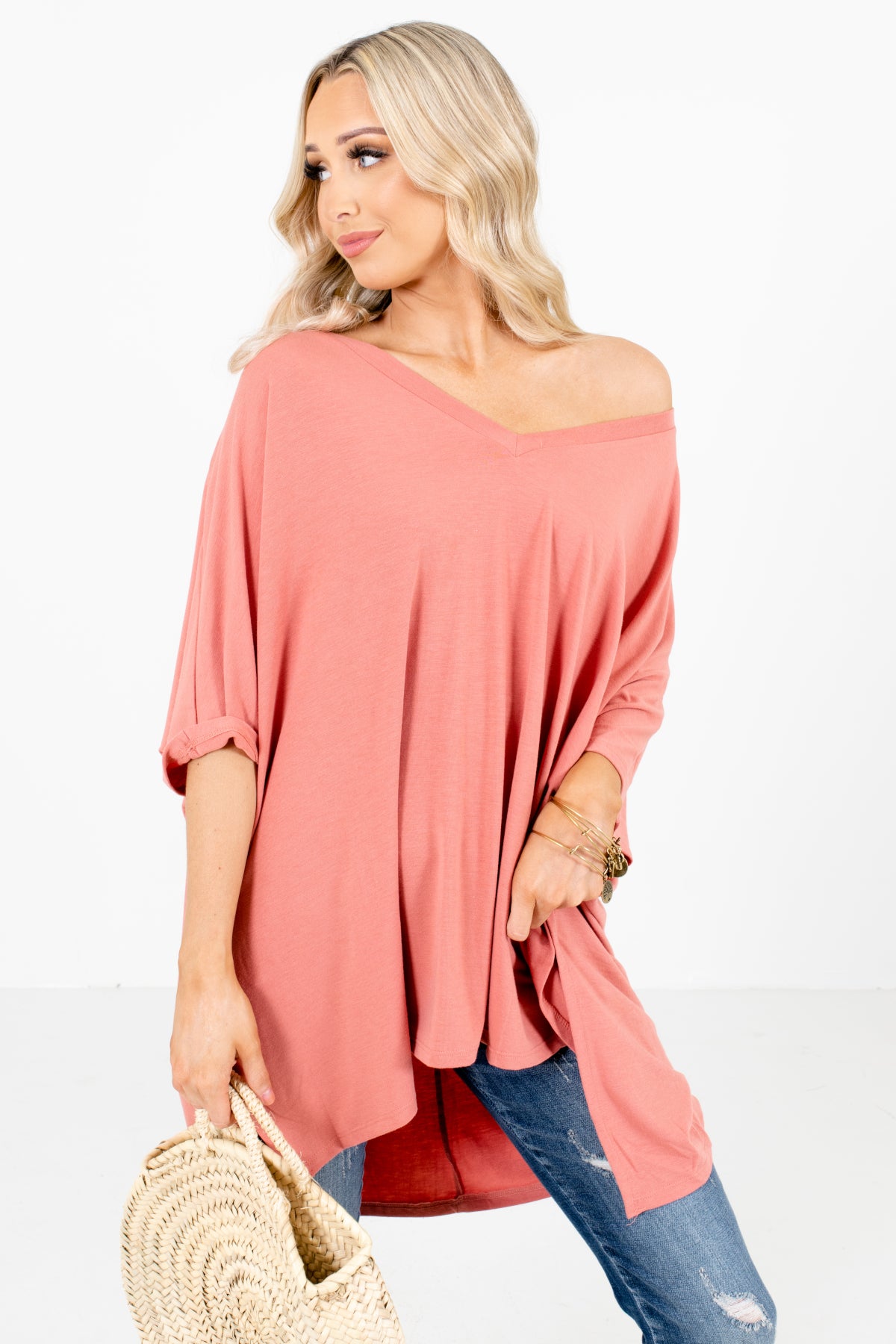 Pink Poncho Style Boutique Tops for Women