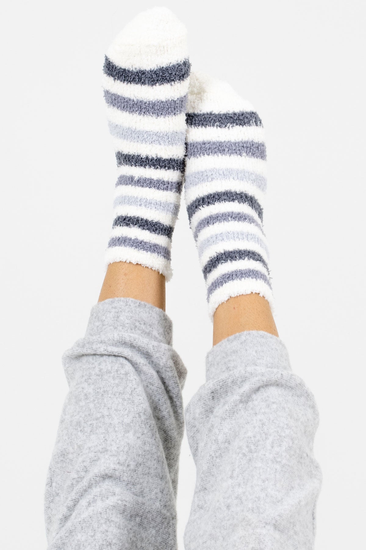 Women's Gray Fuzzy and Warm Boutique Socks