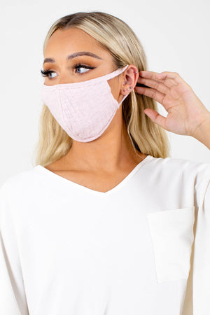 Women's Pink Breathable Boutique Face Mask