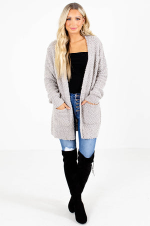 Gray Cute and Comfortable Boutique Cardigans for Women