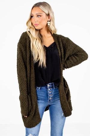 Olive Cute and Comfortable Boutique Cardigans for Women