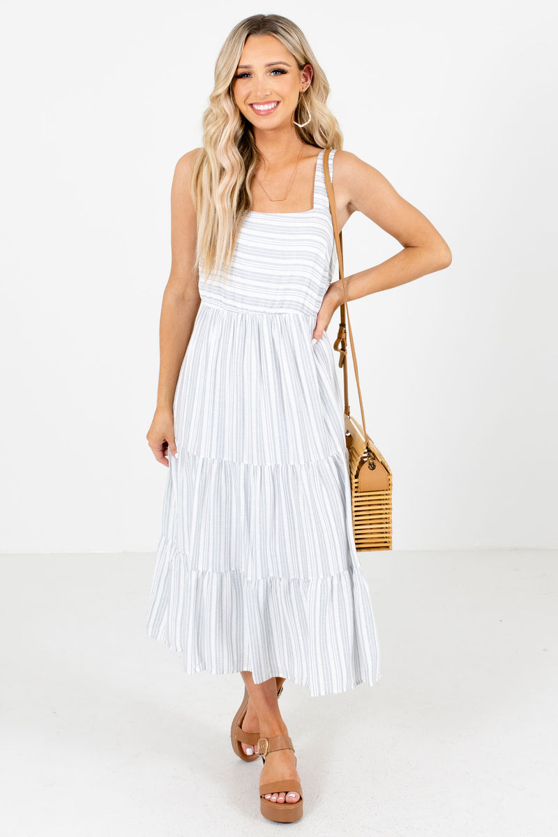 Seaside Getaway Striped Midi Dress