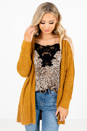 Mustard Yellow Cute and Comfortable Boutique Cardigans for Women