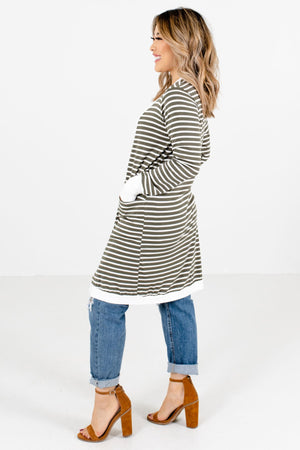 Olive Boutique Cardigan with Pockets for Women