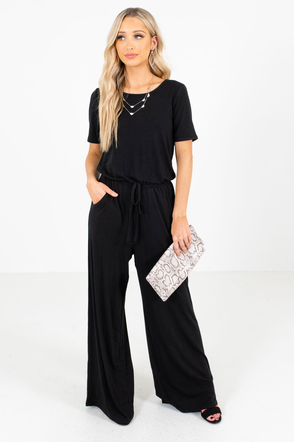 Black Boutique Jumpsuits with Pockets for Women