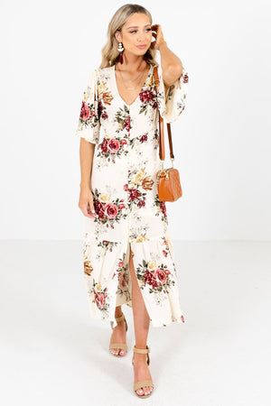 Cream Cute and Comfortable Boutique Maxi Dresses for Women