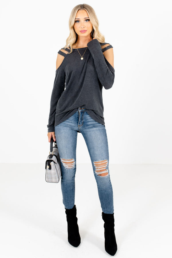 Seriously Obsessed Charcoal Gray Top | Boutique Tops for Women - Bella ...