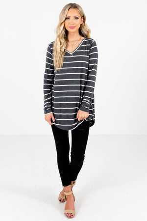 Charcoal Gray Cute and Comfortable Boutique Tops for Women