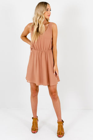 Muted Orange Cute and Comfortable Boutique Mini Dresses for Women