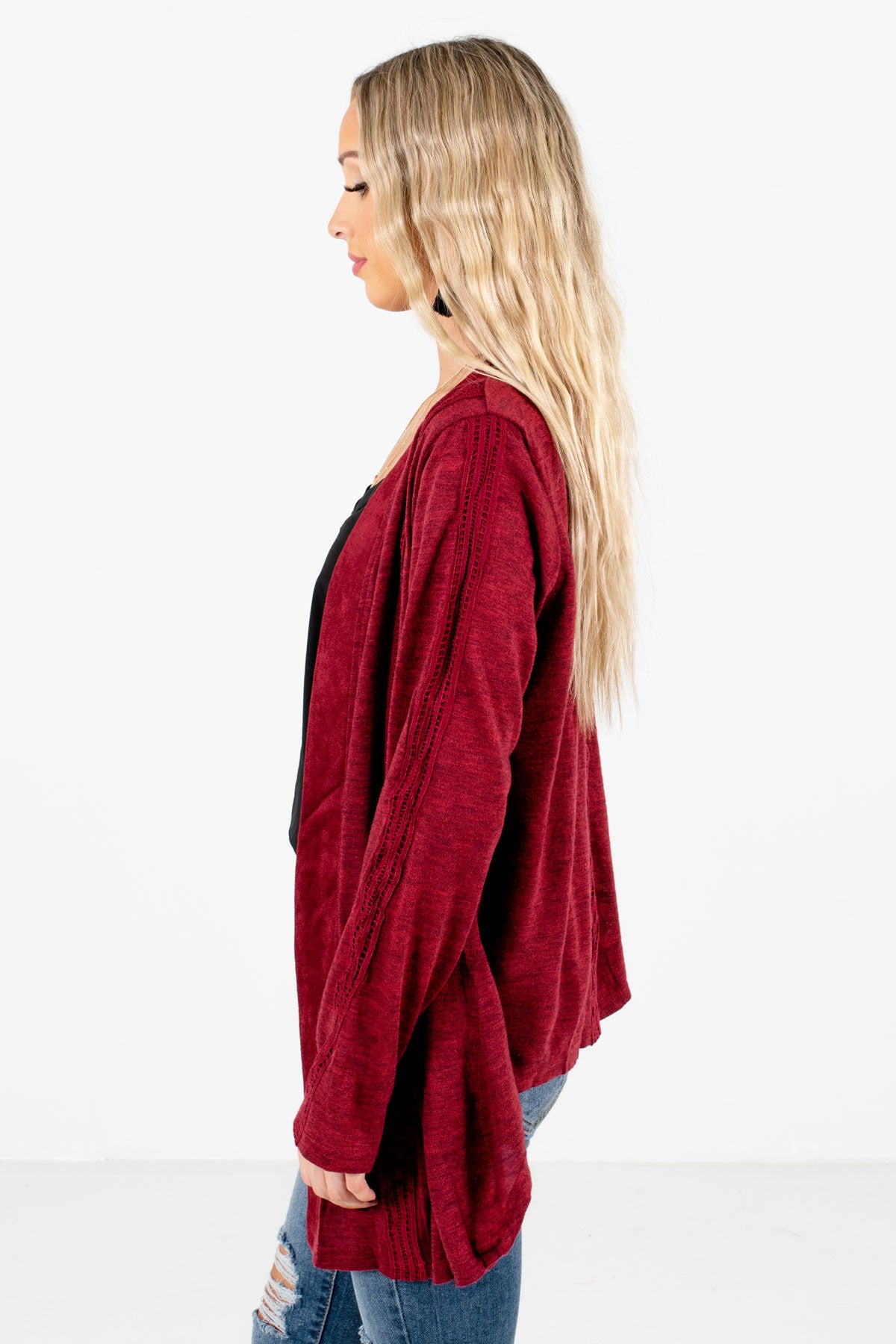 Burgundy Warm and Cozy Boutique Cardigans for Women