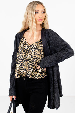 Women’s Charcoal Gray Long Sleeve Boutique Cardigan