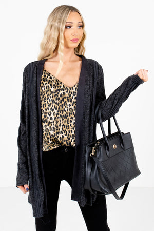 Women’s Charcoal Gray Layering Boutique Cardigans