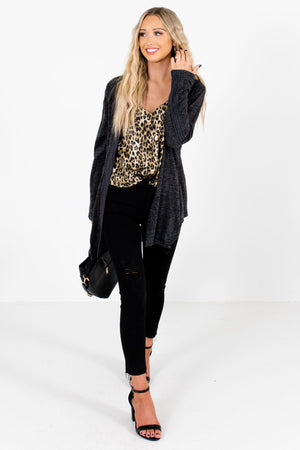 Charcoal Gray Cute and Comfortable Boutique Cardigans for Women