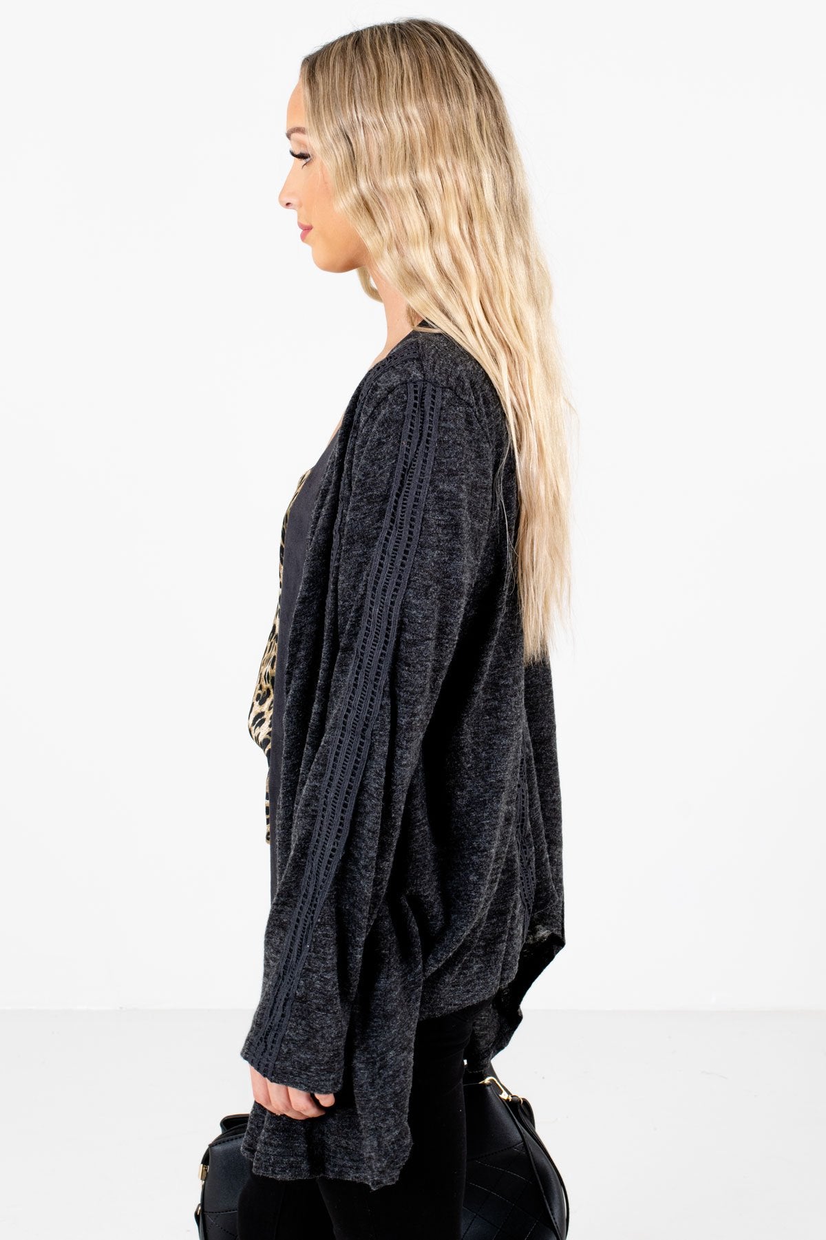 Charcoal Gray Warm and Cozy Boutique Cardigans for Women