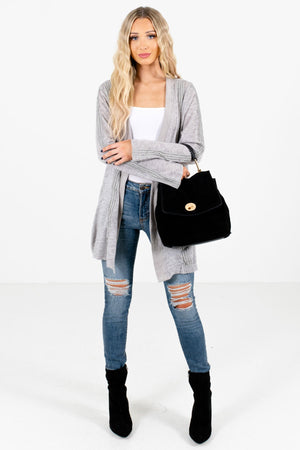 Heather Gray Cute and Comfortable Boutique Cardigans for Women