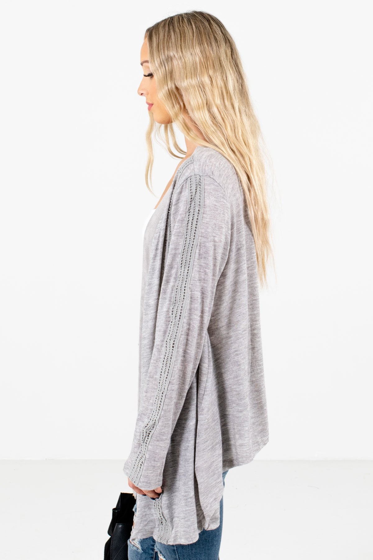 Heather Gray Warm and Cozy Boutique Cardigans for Women