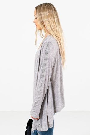 Heather Gray Warm and Cozy Boutique Cardigans for Women