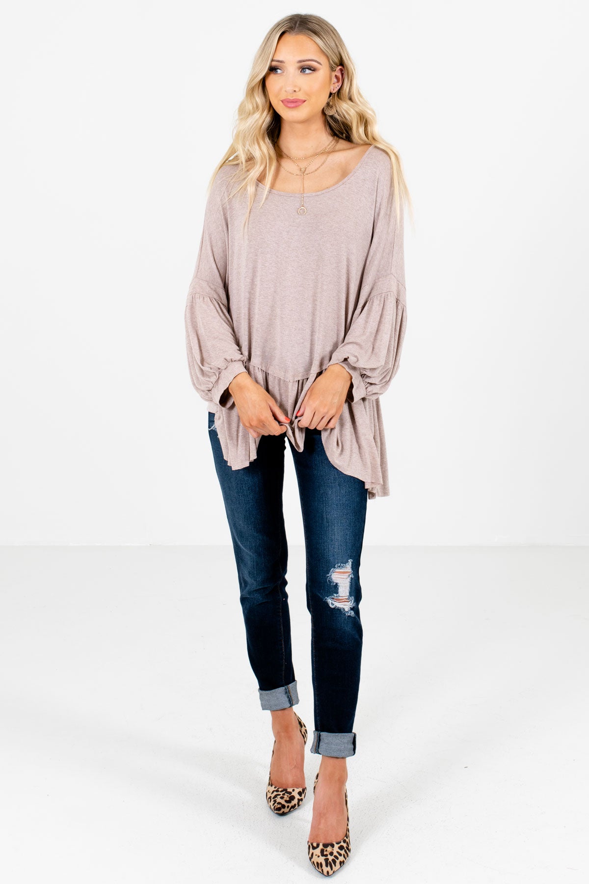 Women's Taupe Brown Fall and Winter Boutique Clothing