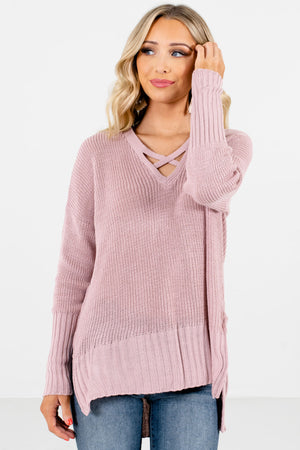 Women's Pink Warm and Cozy Boutique Sweaters