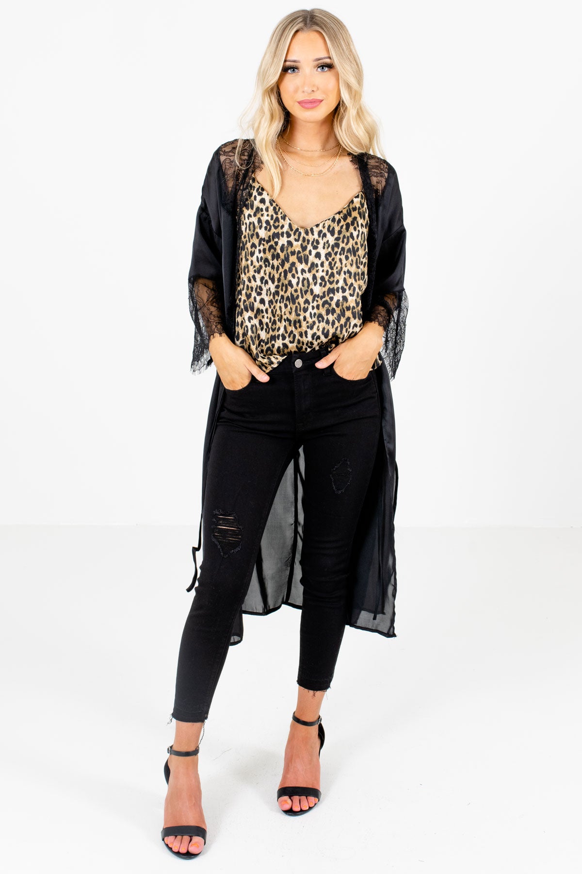 Black lace kimono outlet outfit