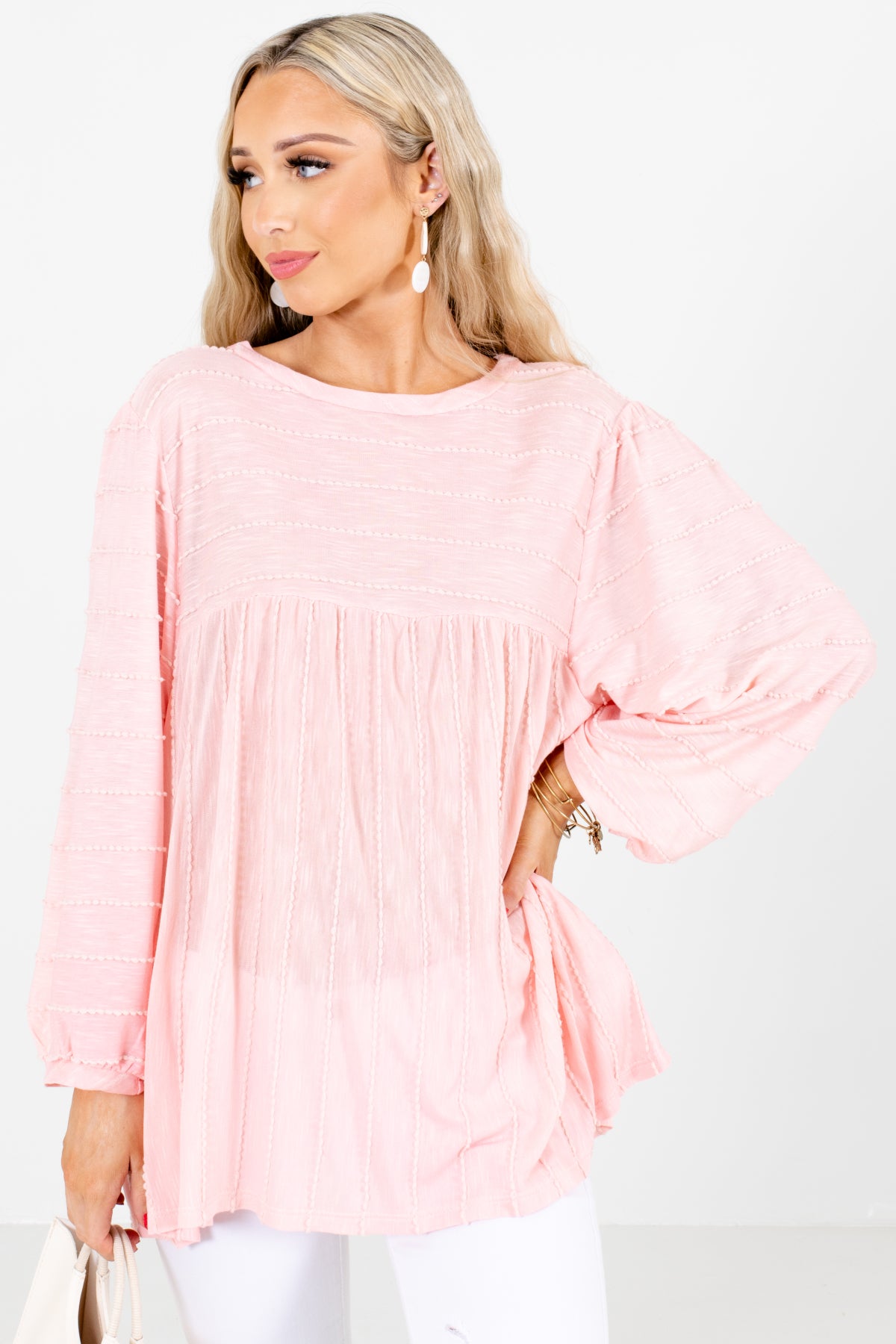 Bashful Babe Pink Cold Shoulder Top