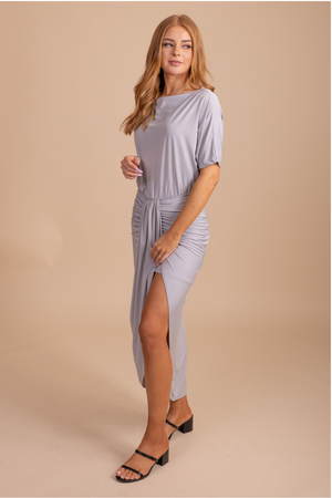 Gray maxi dress
