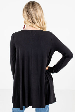 Women's Black Boutique Top with Pockets
