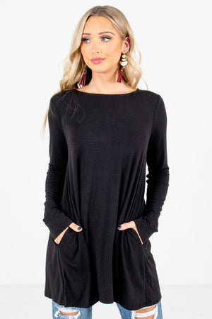 Black Boutique Long Sleeve Tops for Women
