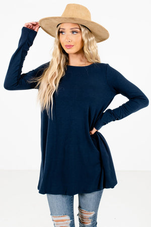 Women's Navy Blue Layering Boutique Tops