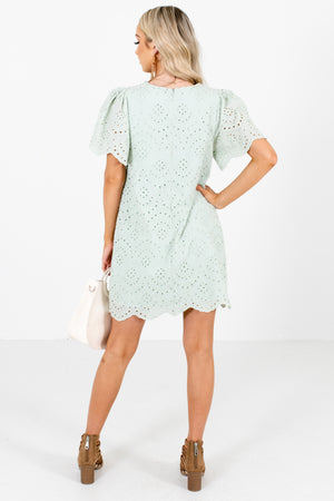 Green Partially Lined Boutique Mini Dresses for Women