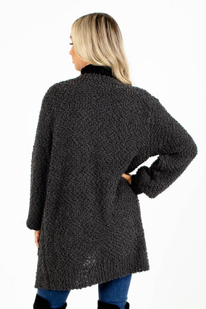 Gray Affordable and Cute Cardigan in Boutique Style