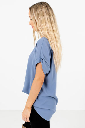 Blue Layering Boutique Blouses for Women