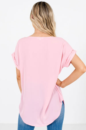 Women’s Dusty Pink Cuffed Sleeve Boutique Blouse