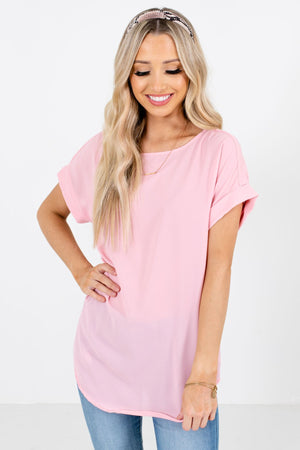Dusty Pink Lightweight and Flowy Boutique Blouses for Women