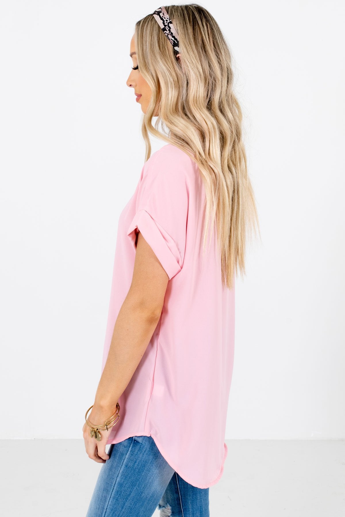 Dusty Pink Layering Boutique Blouses for Women