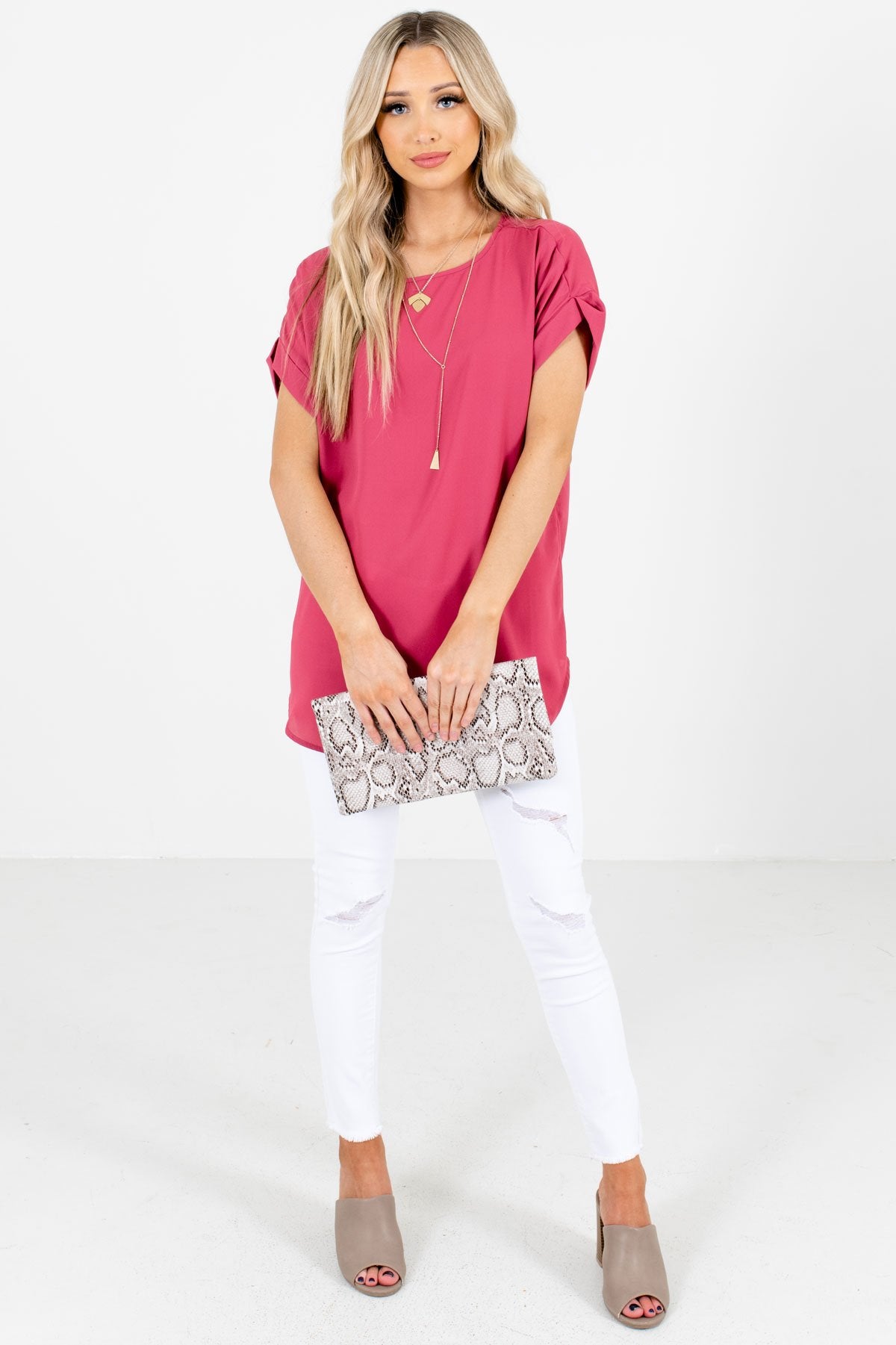 Women’s Rose Pink Fall and Winter Boutique Clothing