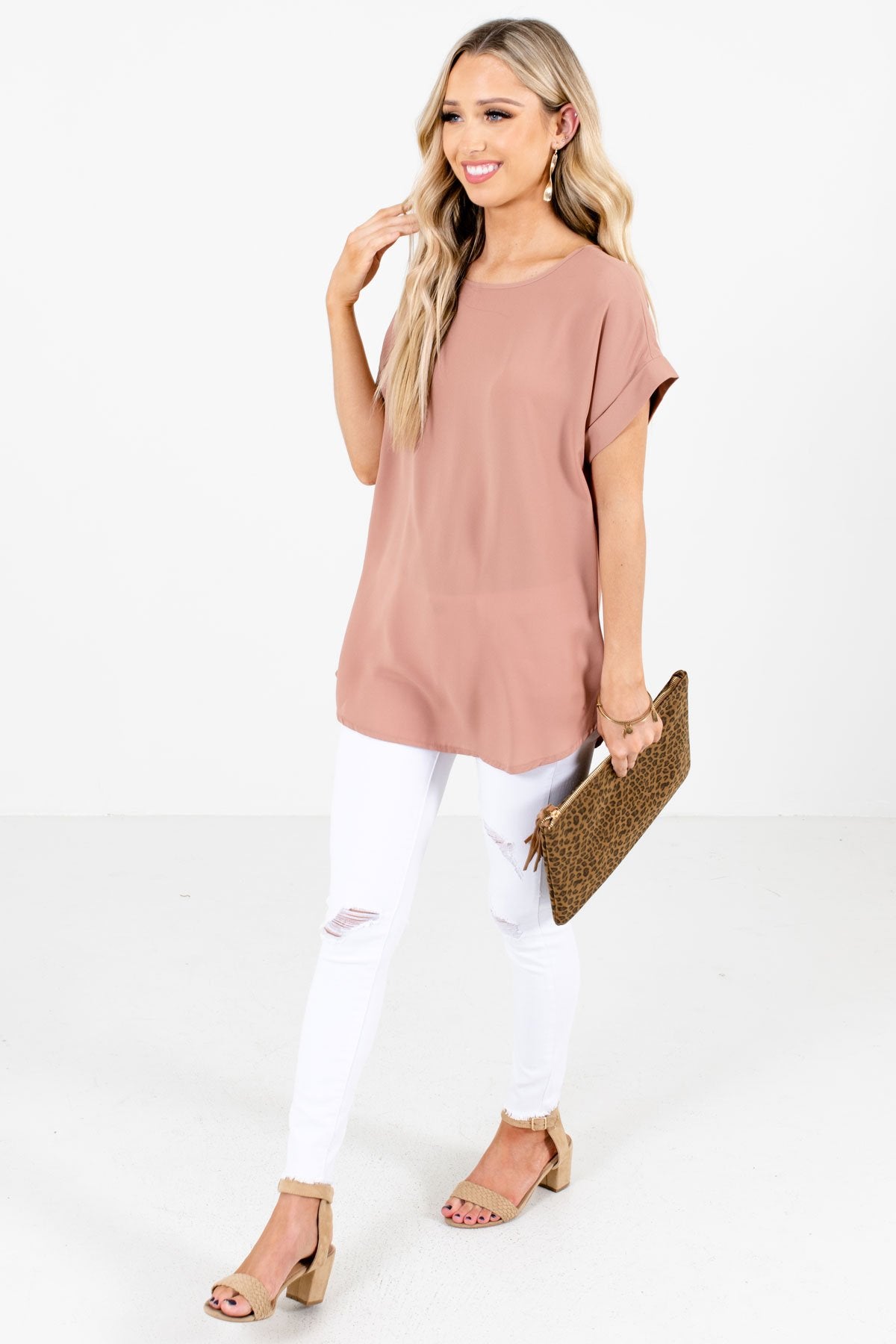 Tan Brown Cute and Comfortable Boutique Blouses for Women
